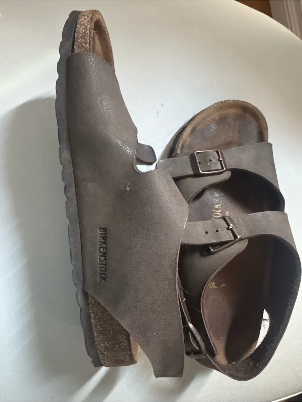 Birkenstock Kids Dark Brown Suede Double-Buckle Sandals